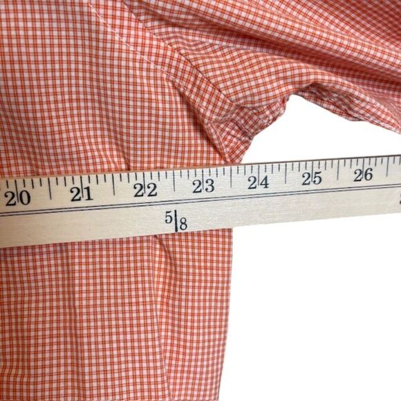 Gap Men's Button Front Dress Shirt Orange White Gingham Check Cotton Size XXL - Picture 6 of 9